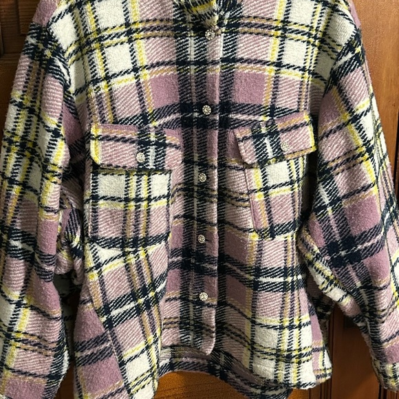 -SALE-Zara Blogger Favorite Lavender Plaid Oversized Shacket in size Medium - Picture 6 of 14